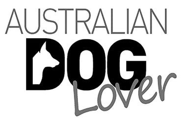 Logo for 'Australian Dog Lover' with a dog silhouette.