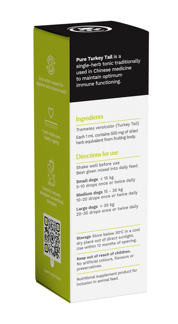 CanineCeuticals Pure Turkey Tail supplement packaging - Back